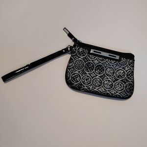 Nine West Black and Silver Patterned Wristlet